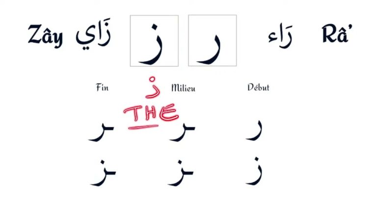 Lire la suite à propos de l’article Leçon d’arabe 9: Les lettres râ’ et zây (ر ز)